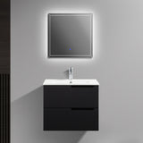 Kelsa 600 Fluted Matte Black Wall Hung Vanity | Indulge Bathroom