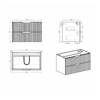 Kelsa 750 Fluted Matte White Wall Hung Vanity | Indulge Bathroom