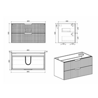 Kelsa 900 Fluted Matte White Wall Hung Vanity | Indulge Bathroom
