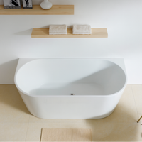 Lara 1700 Gloss White Back to Wall Freestanding Bath Tub | Indulge Bathroom