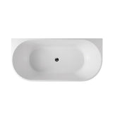 Lara 1400 Gloss White Back to Wall Freestanding Bath Tub | Indulge Bathroom