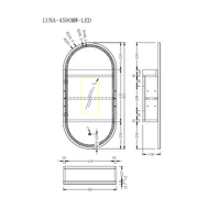 Luna LED Matte White Oval Pill Shaving Cabinet | Indulge Bathroom