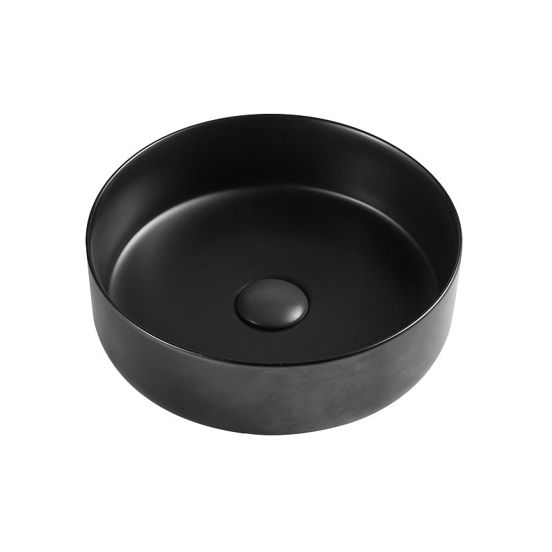 355mm Round Matte Black Above Counter Basin | Indulge Bathroom