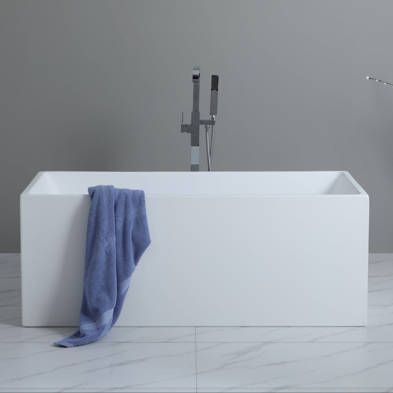 Messina 1400 Square Multi-Fit Freestanding Bathtub | Indulge Bathroom