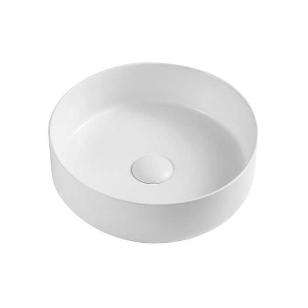 355mm Round Matte White Above Counter Basin | Indulge Bathroom
