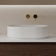 Nava 560mm Solid Surface Stone Oval Above Counter Basin | Indulge Bathroom