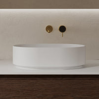 Nava 560mm Solid Surface Stone Oval Above Counter Basin | Indulge Bathroom