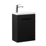 Kelsa 400 Fluted Matte Black Wall Hung Vanity | Indulge Bathroom