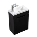 Kelsa 400 Fluted Matte Black Wall Hung Vanity | Indulge Bathroom