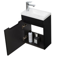 Kelsa 400 Fluted Matte Black Wall Hung Vanity | Indulge Bathroom