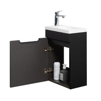Kelsa 400 Fluted Matte Black Wall Hung Vanity | Indulge Bathroom