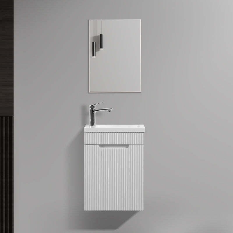 Kelsa 400 Fluted Matte White Wall Hung Vanity | Indulge Bathroom