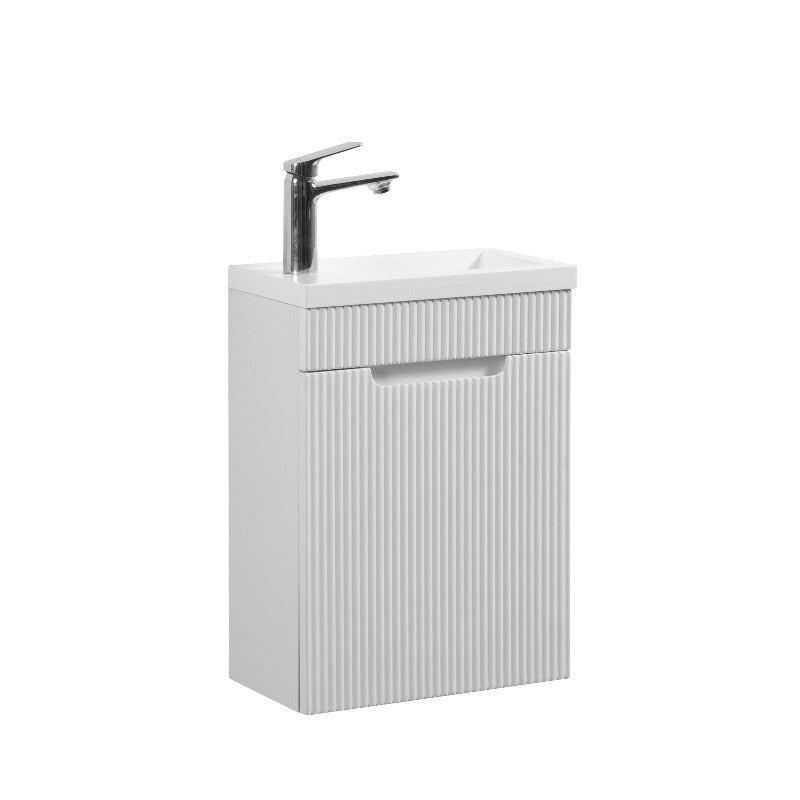 Kelsa 400 Fluted Matte White Wall Hung Vanity | Indulge Bathroom