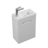 Kelsa 400 Fluted Matte White Wall Hung Vanity | Indulge Bathroom
