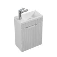 Kelsa 400 Fluted Matte White Wall Hung Vanity | Indulge Bathroom