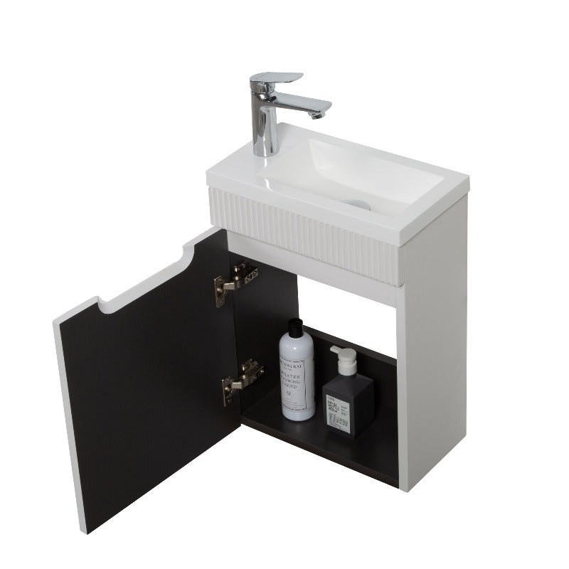 Kelsa 400 Fluted Matte White Wall Hung Vanity | Indulge Bathroom