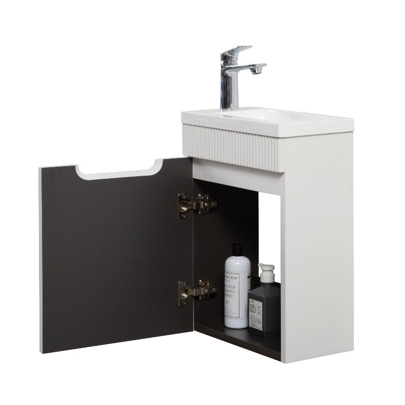 Kelsa 400 Fluted Matte White Wall Hung Vanity | Indulge Bathroom
