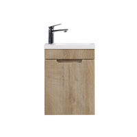Kelsa 400 Fluted White Oak Wall Hung Vanity | Indulge Bathroom