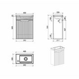 Kelsa 400 Fluted Matte Black Wall Hung Vanity | Indulge Bathroom