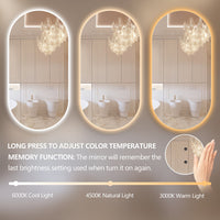 Oval Pill 450 x 900 Touchless LED Mirror - Three Light Temperatures | Indulge Bathroom