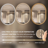 Oval Pill Touchless Back-Lit 600 x 900 Matte Black LED Mirror - Three Light Temperatures | Indulge Bathroom