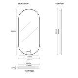 Oval Pill Touchless Back-Lit Brushed Gold 450 x 900 LED Mirror - Three Light Temperatures | Indulge Bathroom
