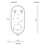 Oval Pill 450 x 900 Touchless LED Mirror - Three Light Temperatures | Indulge Bathroom