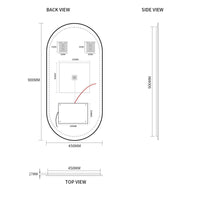 Oval Pill 450 x 900 Touchless LED Mirror - Three Light Temperatures | Indulge Bathroom