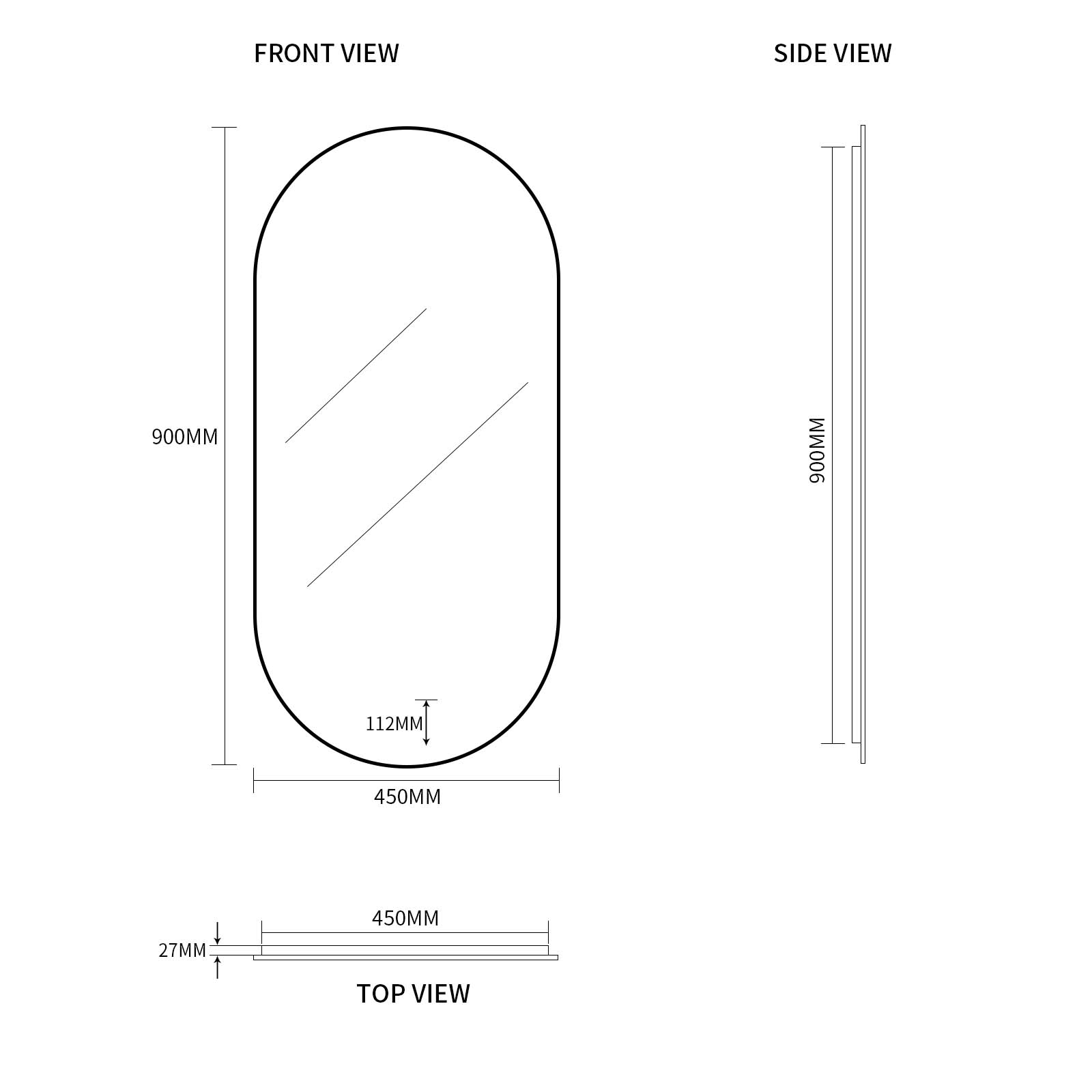 Oval Pill 450 x 900 Touchless LED Mirror - Three Light Temperatures | Indulge Bathroom