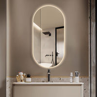 Oval Pill 450 x 900 Touchless LED Mirror - Three Light Temperatures | Indulge Bathroom