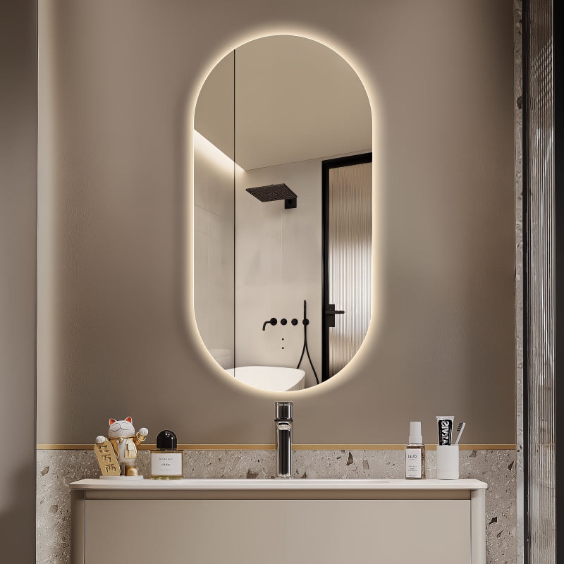 Oval Pill 450 x 900 Touchless LED Mirror - Three Light Temperatures | Indulge Bathroom