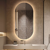 Oval Pill 450 x 900 Touchless LED Mirror - Three Light Temperatures | Indulge Bathroom