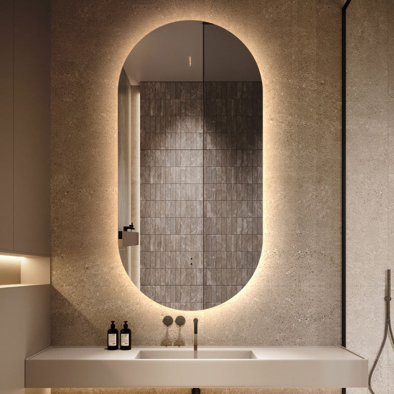 Oval Pill 450 x 900 Touchless LED Mirror - Three Light Temperatures | Indulge Bathroom