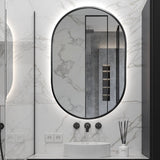 Oval Pill Touchless Back-Lit 600 x 900 Matte Black LED Mirror - Three Light Temperatures | Indulge Bathroom