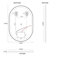 Oval Pill Touchless 600 x 900 LED Mirror - Three Light Temperatures | Indulge Bathroom