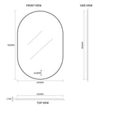 Oval Pill Touchless 600 x 900 LED Mirror - Three Light Temperatures | Indulge Bathroom
