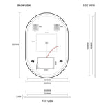 Oval Pill Touchless Back-Lit 600 x 900 Brushed Gold LED Mirror - Three Light Temperatures | Indulge Bathroom