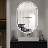 Oval Pill Touchless Back-Lit 600 x 900 Matte Black LED Mirror - Three Light Temperatures | Indulge Bathroom