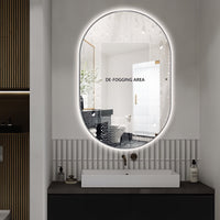 Oval Pill Touchless Back-Lit 600 x 900 Matte Black LED Mirror - Three Light Temperatures | Indulge Bathroom