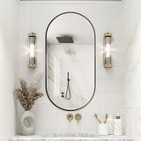 Oval Matte Black 450 x 900 Framed Mirror | Indulge Bathroom