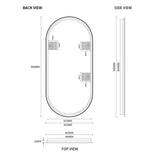 Oval Brushed Gold 450 x 900 Framed Mirror | Indulge Bathroom