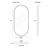 Oval Brushed Gold 450 x 900 Framed Mirror | Indulge Bathroom