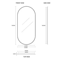 Oval Brushed Gold 450 x 900 Framed Mirror | Indulge Bathroom