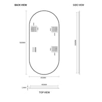Pill Oval 450 x 900 Polished Edge Mirror | Indulge Bathroom