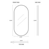 Pill Oval 450 x 900 Polished Edge Mirror | Indulge Bathroom