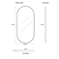 Pill Oval 450 x 900 Polished Edge Mirror | Indulge Bathroom