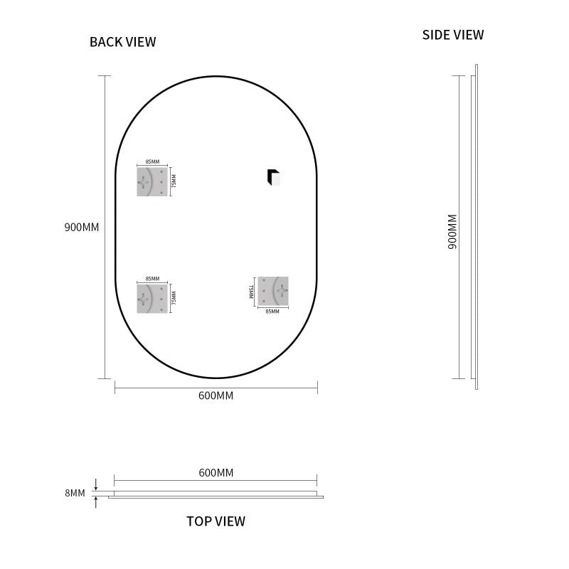 Pill Oval 600 x 900 Polished Edge Mirror | Indulge Bathroom