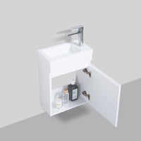 Piccolo 400 High Gloss White Wall Hung Vanity | Indulge Bathroom