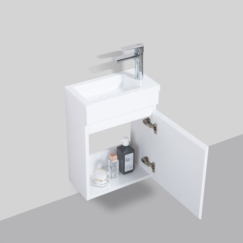 Piccolo 400 High Gloss White Wall Hung Vanity | Indulge Bathroom