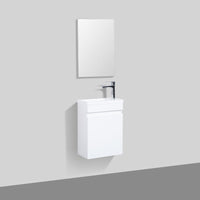 Piccolo 400 High Gloss White Wall Hung Vanity | Indulge Bathroom